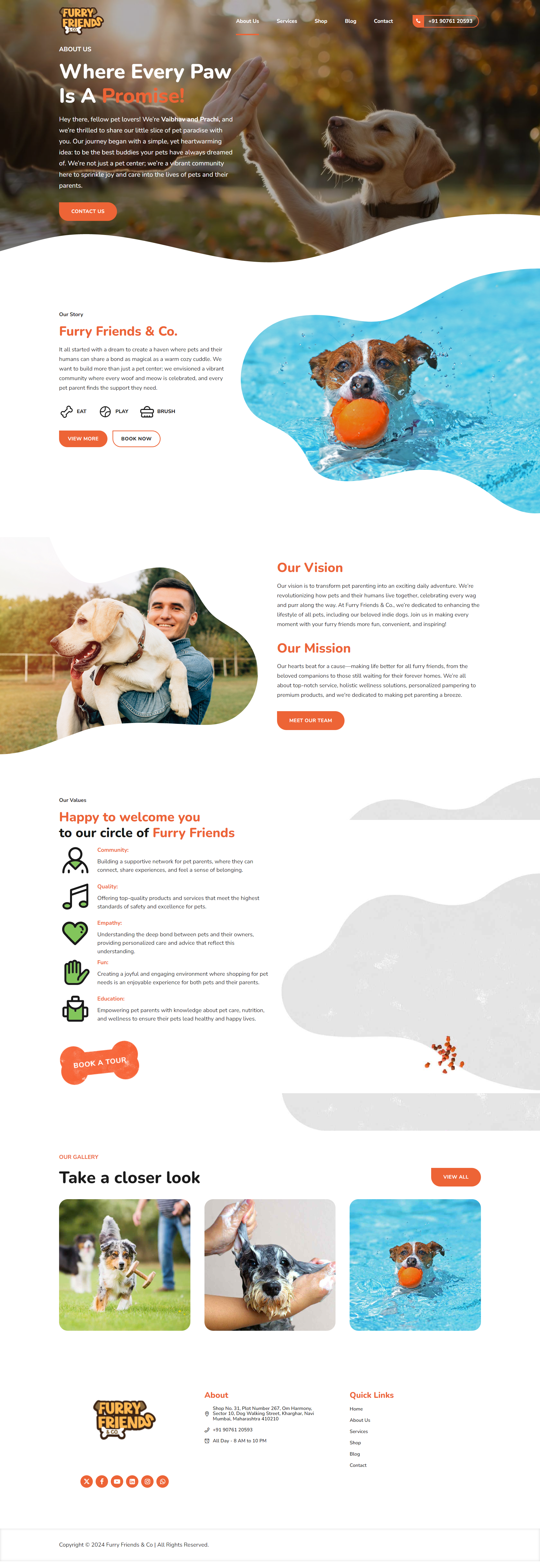 Furry Friends web design